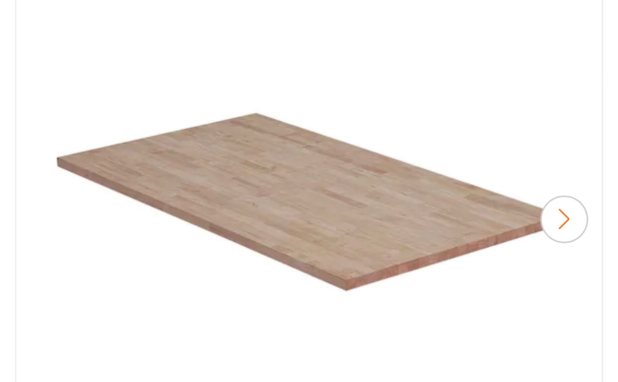 6 ft. L x 39 in. D Unfinished Hevea Butcher Block Island Countertop in With Standard Edge