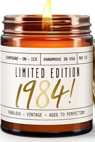 40th Birthday Gifts for Women Unique - 'Limited Edition 1984' Soy, w/Champagne on Ice I 40 Birthday Gifts for Women I 40 Year Old Birthday Gifts for Women I 9oz Reusable Jar, 50Hr Burn, Made in USA