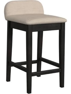 maydena wood non swivel counter stool black fabric