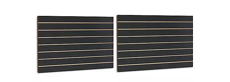 Slatwall Panels - 2' x 4' x 3/4", Black Melamine