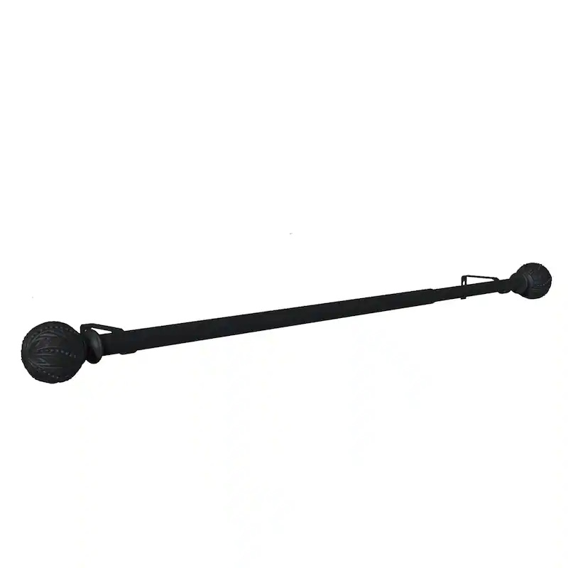 Debuono Black Adjustable Curtain Rod with Final Set - 48-84 inches