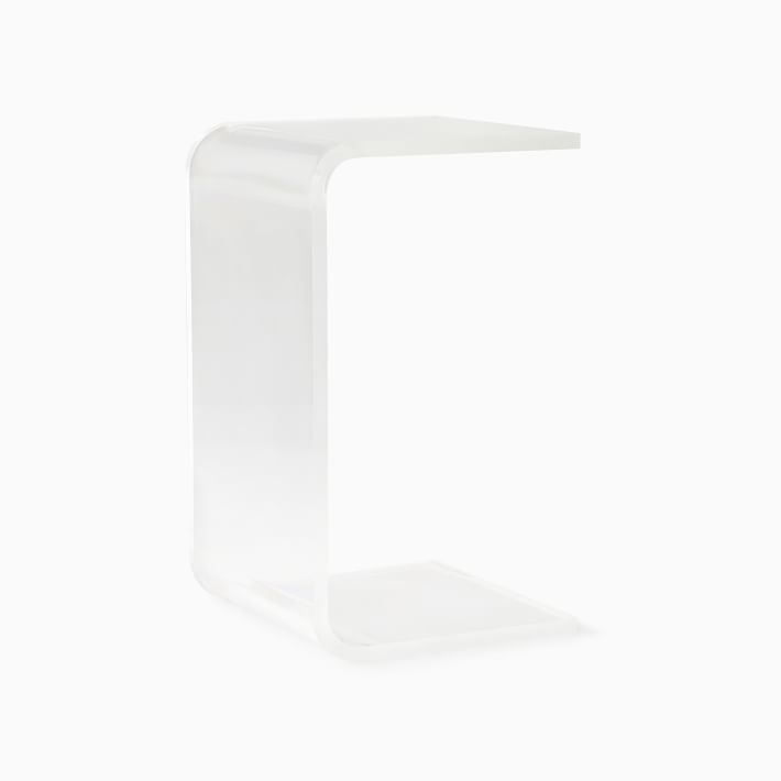 Acrylic C-Shaped Side Table - Clear