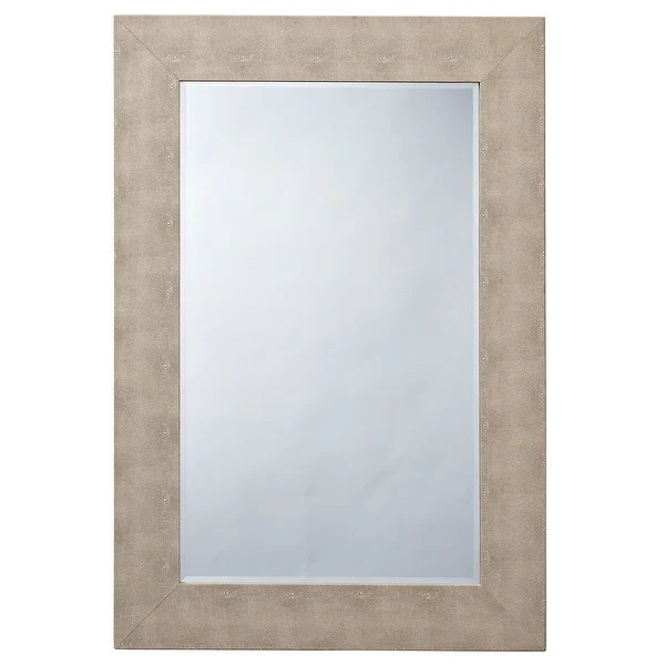 Alden Décor Esme Shagreen Rectangle Mirror, Ivory/Black