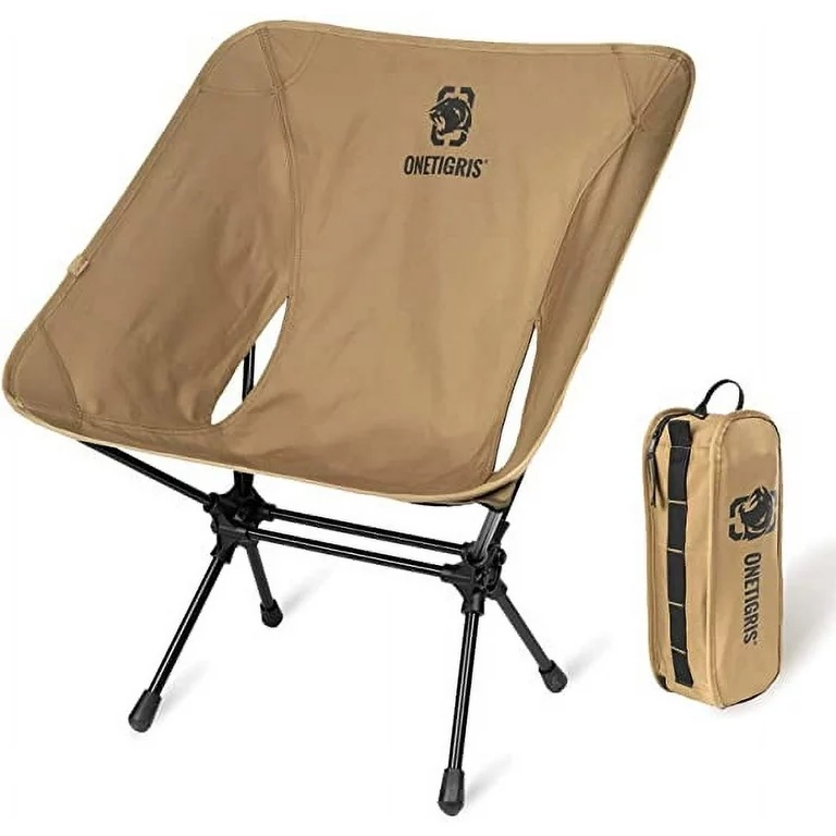 OneTigris Camping Chair Backpacking , 330 lbs Capacity, Heavy Duty Compact Portable Folding Chair for Camping Hiking Gardening Travel Beach Picnic Lightweight