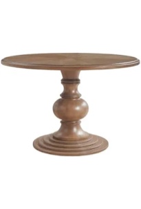 Madison Park Lexi 46" Round Pedestal Dining Table, Reclaimed Walnut