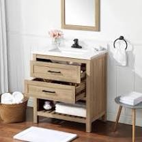 Autumn 30 in. W x 19 in. D x 34 in. H Single Sink Bath Vanity- LEG DAMAGED
