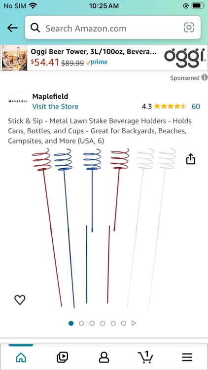 Stick & Sip - Metal Lawn Stake Beverage Holders - Holds Cans, Bottles, and Cups - Great for Backyards, Beaches, Campsites, and More (USA, 6)