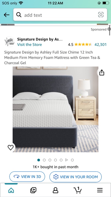 Signature Design by Ashley Chime 12" Memory Foam Mattress, CertiPUR-US Certified, Full