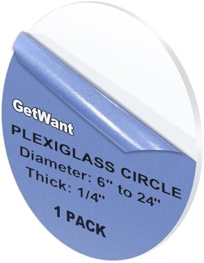 1/4" Thick Clear Round Plexiglass Sheet 16" Diameter Acrylic Board for Signs, Table Tops, Skylight, Windows Glass Alternative, Backdrops, DIY Crafts, Light Project - Best Round Acrylic Blanks