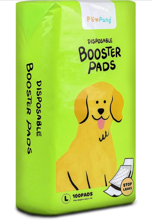 Disposable Dog Diaper Liners Booster Pads for Male & Female Dogs, 100ct, 4 Sizes Variations, Doggie Diaper Inserts fit Most Types of Dog Diapers - Pet Belly Bands & Male Wraps (Large (100 ct))