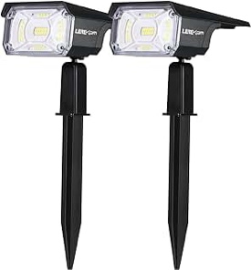 Solar Spot Lights, IP65 Waterproof 40 LEDs Landscape Spotlights,USB & Solar Powered Wall Lights Dark Sensing Auto On/Off,3 Modes Outdoor Solar Garden Lights for Yard Porch 2 Pack