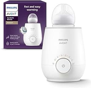 Philips Avent Premium Fast Bottle Warmer, with Smart Temperature Control, Water Bath Technology, Automatic Shut-off, Model SCF358