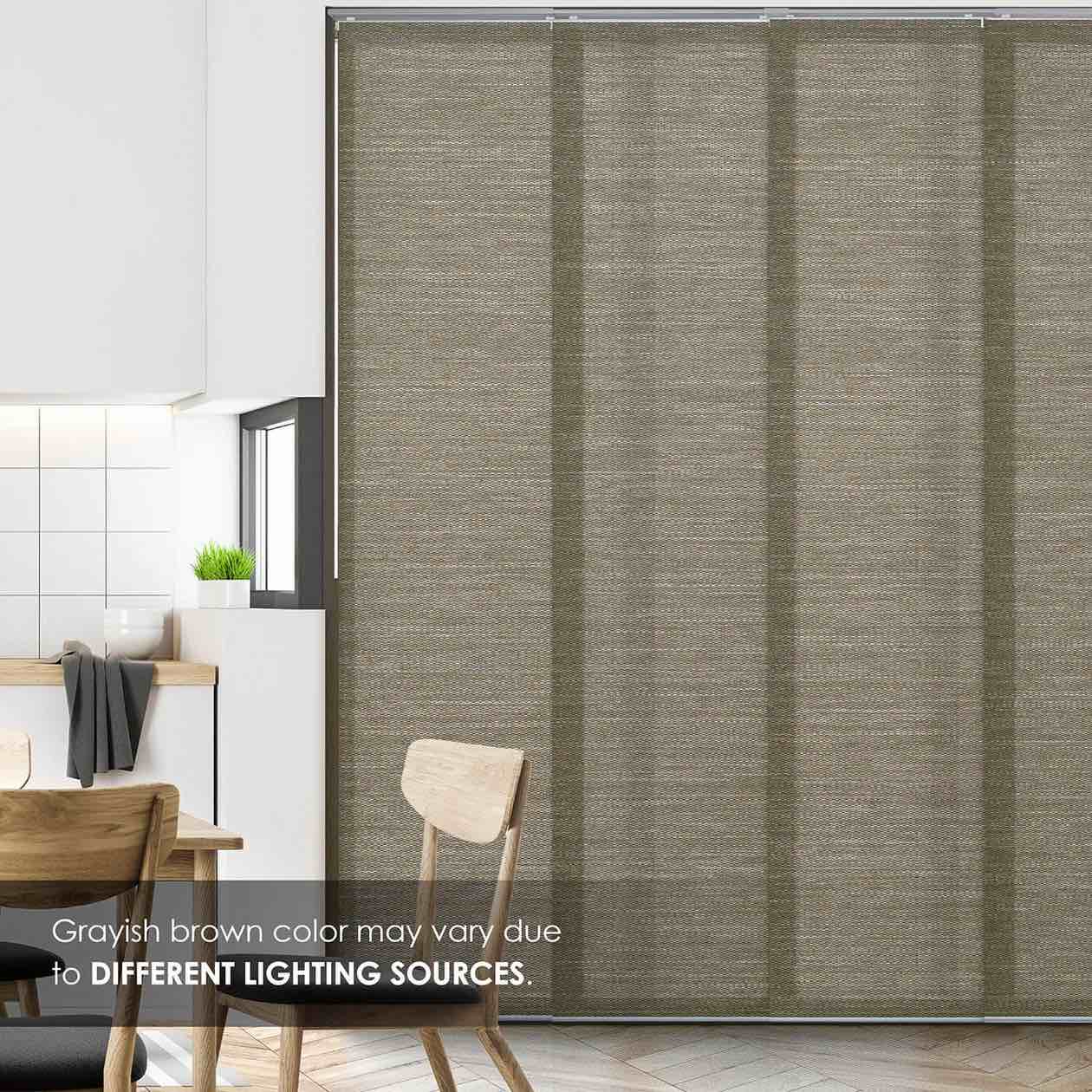 Adjustable Sliding Panels | Light Filtering | Earthy Series - Peppercorn - 45.8"-86" W x 96" H