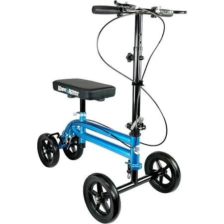 KneeRover New Economy Knee Scooter Steerable Knee Walker Crutch Alternative with Dual Braking System in Metallic Blue