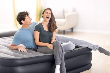 Intex 15 Essential Rest Dura-Beam Airbed Mattress with Internal Pump Included - QUEEN