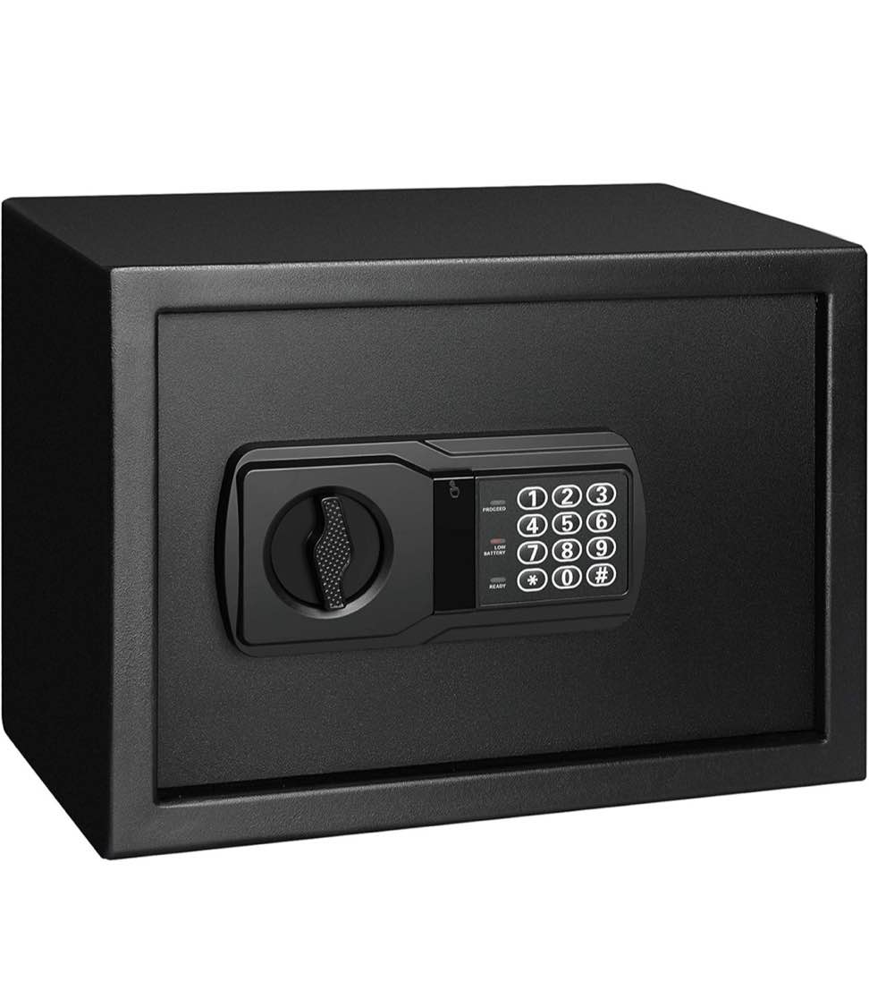 (2) Pen + Gear Safes Model 44E20 with Electronic Lock  Backup Key  1 Shelf  Black (BID IS PER SAFE, LOT IS FOR 2 SAFES TOTAL. BOTH MISSING KEY)