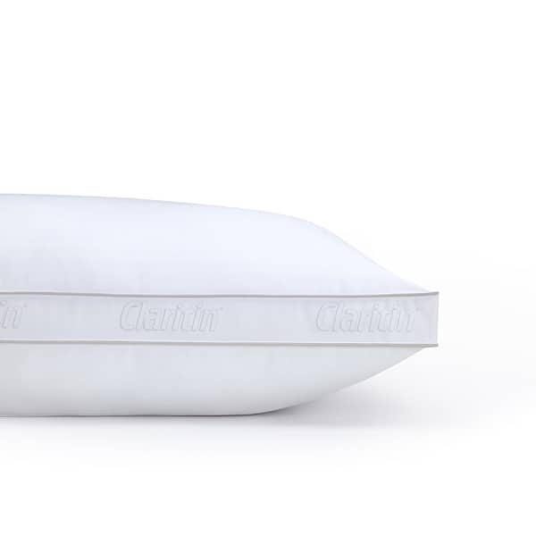 Claritin Ultimate Allergen Barrier Down Alternative Firm Pillow with Gusset - WHITE