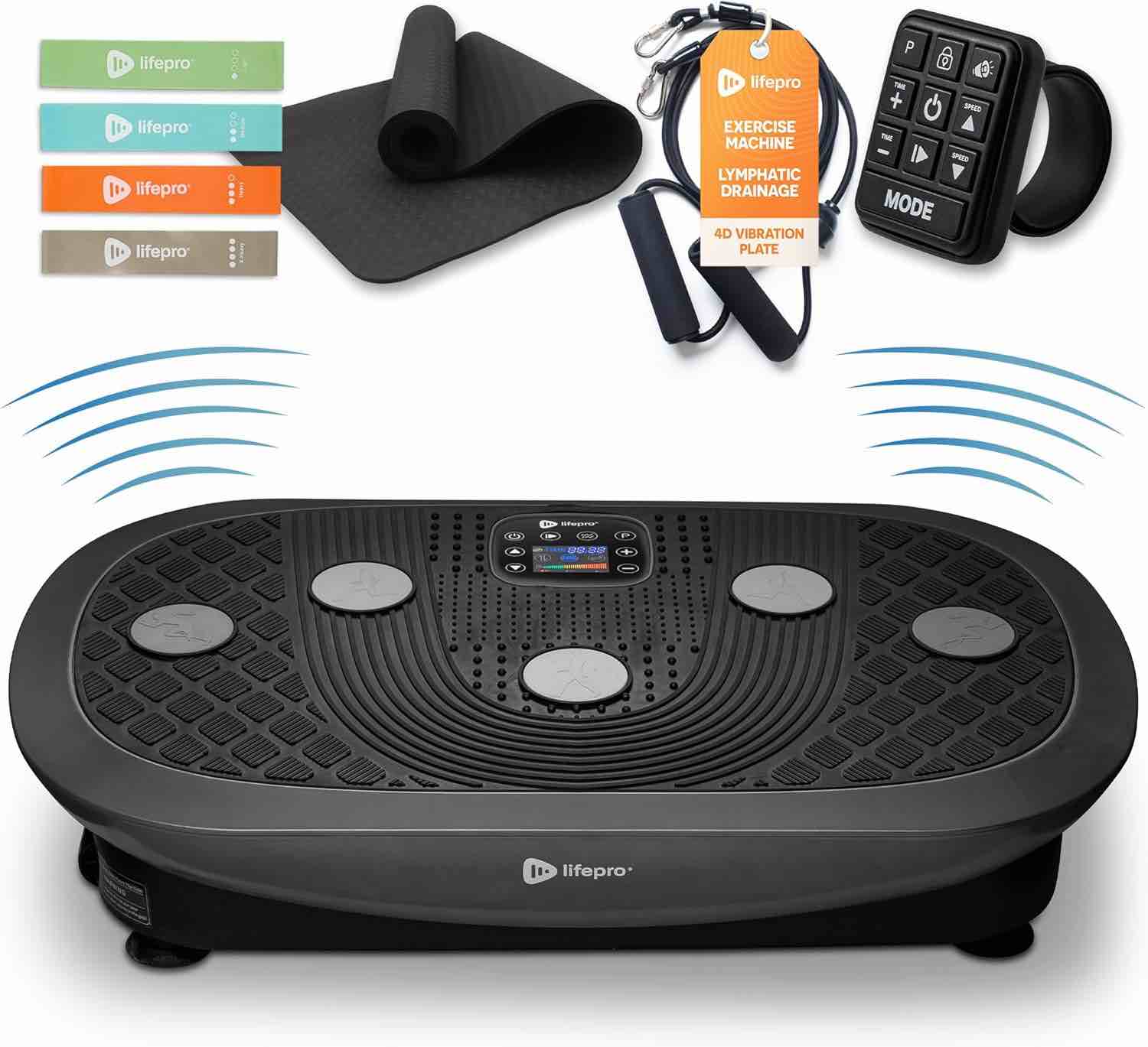LifePro Rumblex 4D Vibration Plate Exercise Machine - Triple Motor Oscillation, Linear, Pulsation + 3D/4D Vibration Platform | Whole Body Vibration Machine for Home, Weight Loss & Shaping