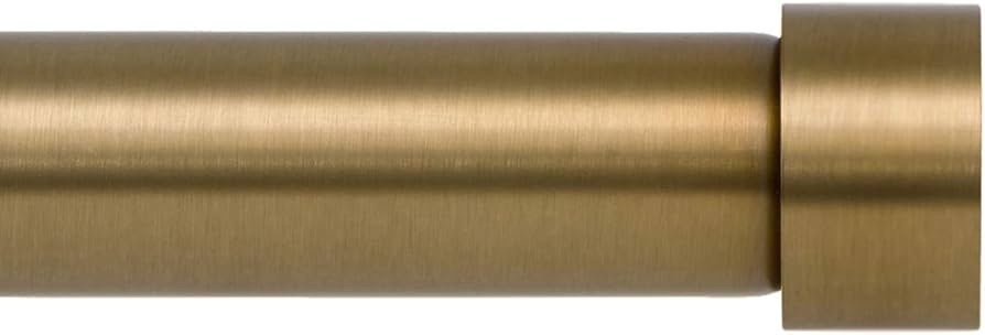 Ivilon Window Curtain Rod Decorative End Cap Design, 1 Inch Rod, 120 to 240 Inch. Warm Gold
