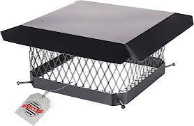 Galvanized Steel Chimney Cover - HY-C Black Chimney Cap, Single Bolt-On Chimney Fireplace Cover, Chimney Flue Cover To Fit On Existing Flue Tiles, Chimney Vent Cap With Hood Plate (12" x 16")