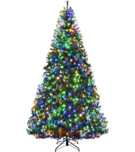 9ft Pre-lit Artificial Christmas Tree Auto-spread/close Up Branches 11 Flash Mod