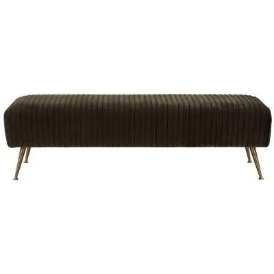 Safavieh Home Collection Salome Giotto Shale and Antique Brass Velvet Bench
