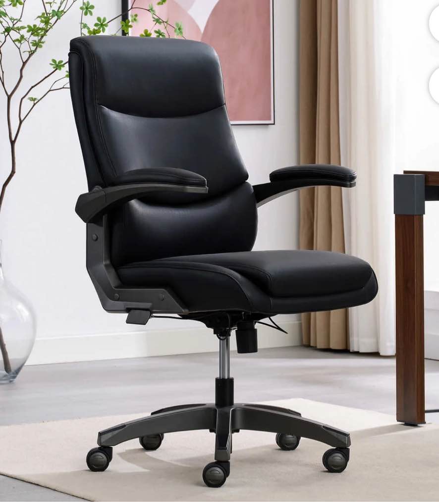 La-Z-Boy High Back Height Adjustment and 360 Degree Swivel Office Desk Chair, Black