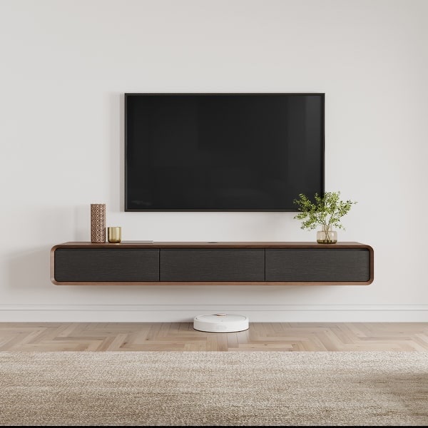 Floating modern TV stand for living room