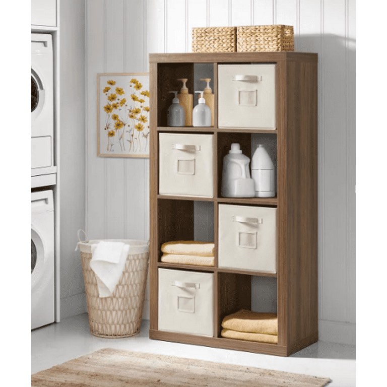 O'nin Room Divider with 8 Storage Bins (Brown)