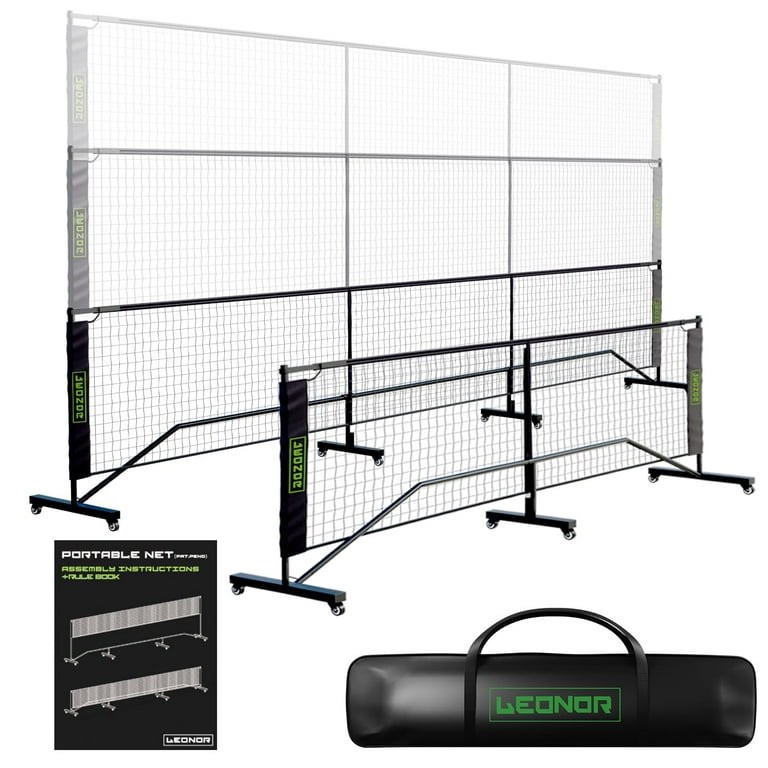 Leonor 6 in 1 - Multi Sport Net - Pickleball Net, Net, Tennis Net, Outdoor Volleyball Net for Backyard - Regulation Size 22ft & Half Court 11ft - Patented Portable Pickleball Net & Driveway Nets C21