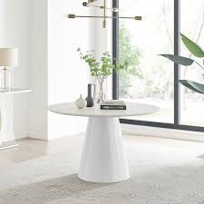 Palma Round Beige Dining Table and Base Stone