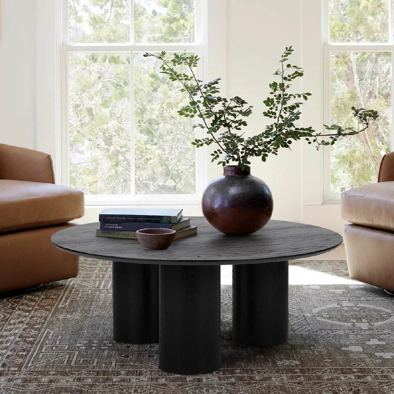 Baguette  40in Round Coffee Table Top and Base  