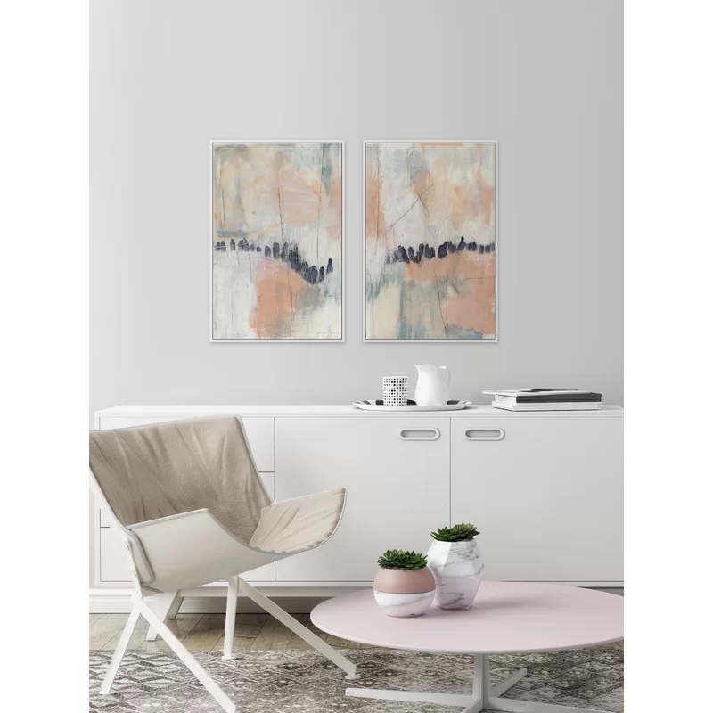 " Blush And Navy " by Marmont Hill 2 - Pieces