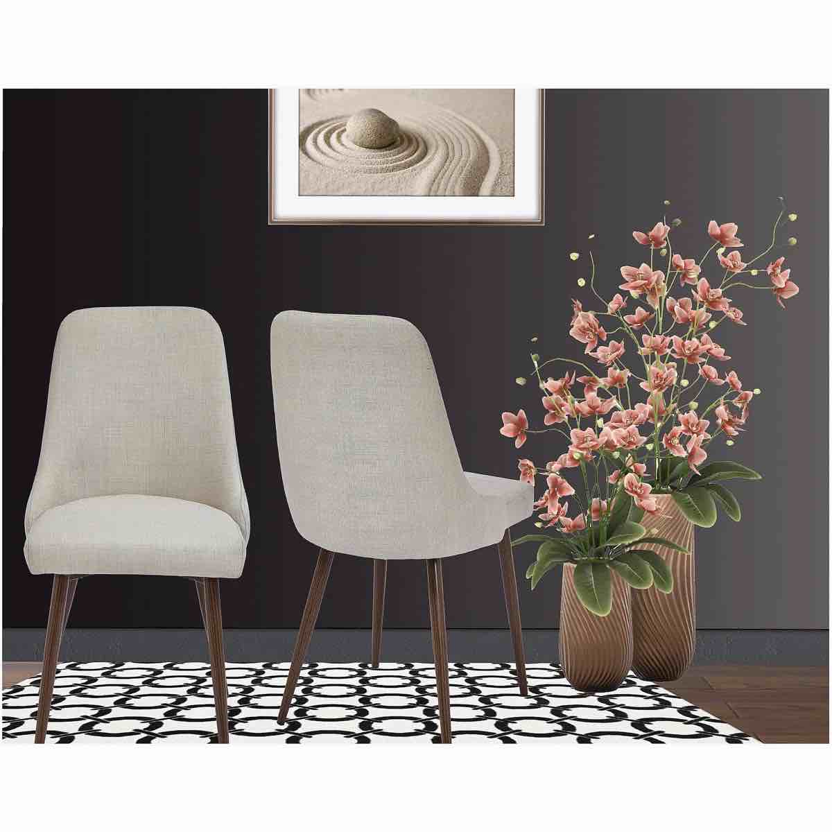 Condition photo showing New/Like New for oslo modern soft pad side dining chair set 2 piece, beige