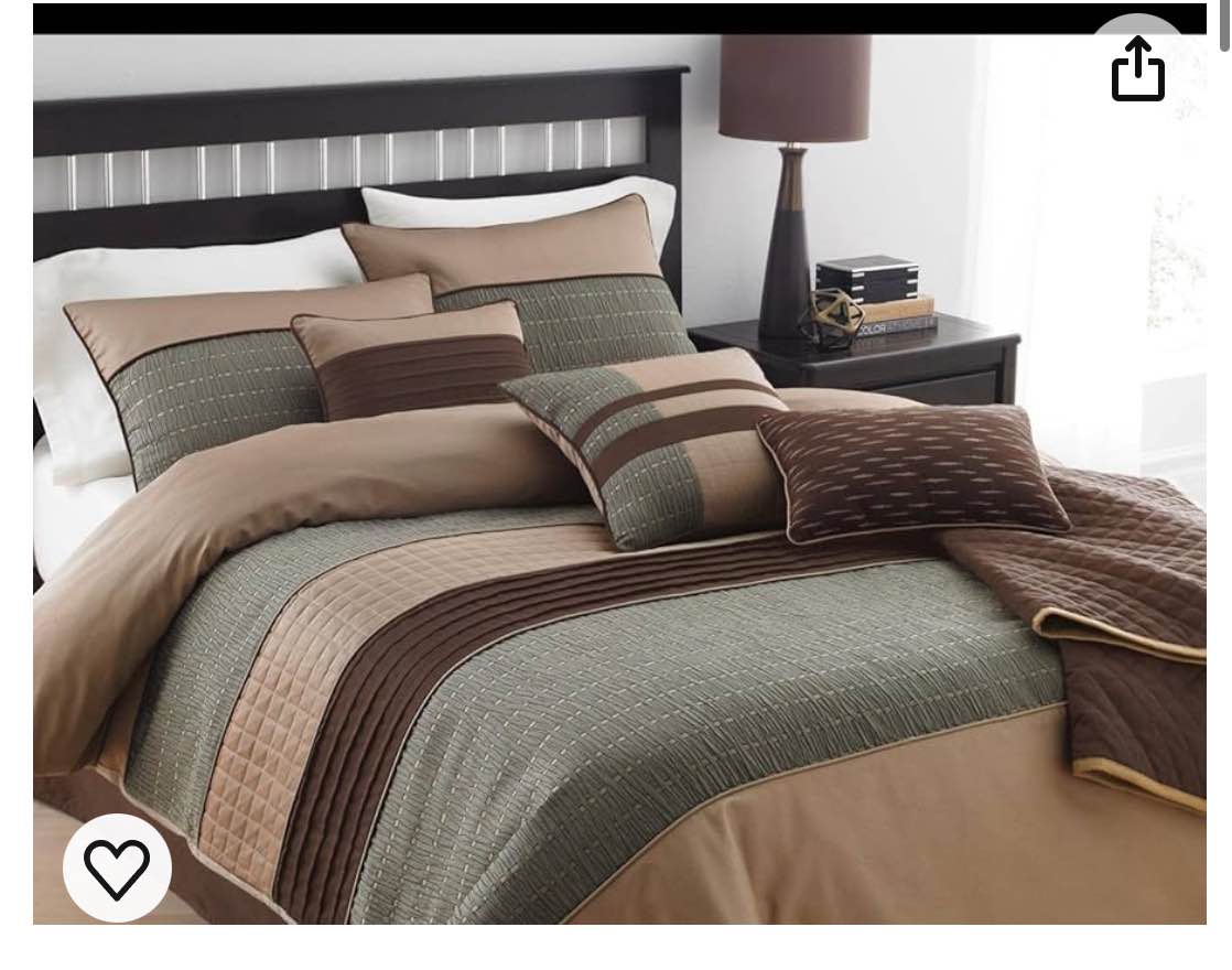 Riverbrook Home Elite Collection Comforter Set, Queen, Lexia - Brown/Multi, 7 Piece queen 