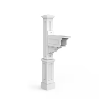 Mayne White Polymer 4 X 4 Mount Mailbox Post