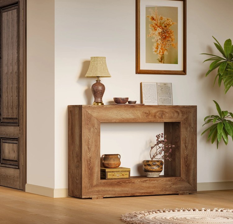 Farmhouse Console Table, 47" Wood Entryway Sofa Table with Storage