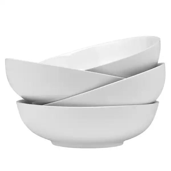 Over and Back Anniston Set of 4 White Porcelain Dinner Bowls