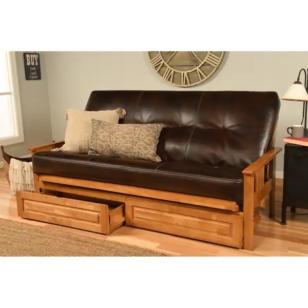 Copper Grove Cloud Queen-sizeStorage Futon Set with Butternut Finish