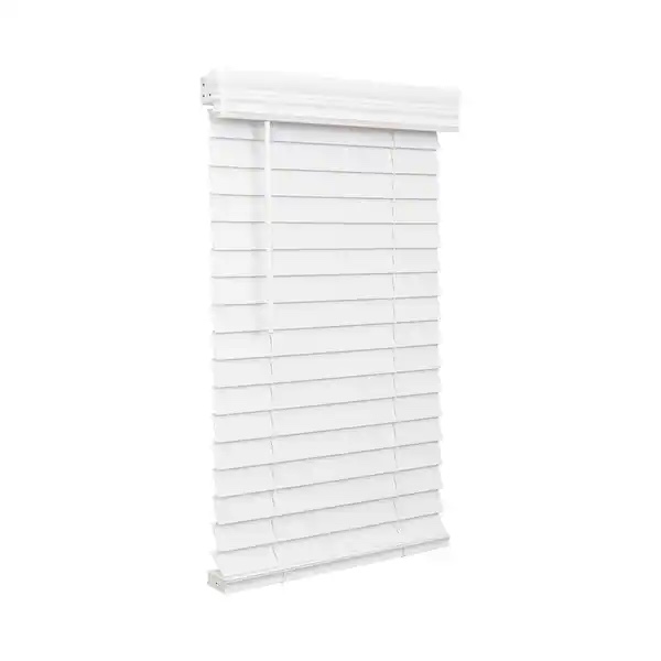 2" Cordless Faux Wood Blind - Bright White - 71" x 60"