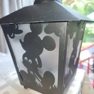 Disney 8.3" Mickey Mouse Solar Metal Outdoor Lantern Black