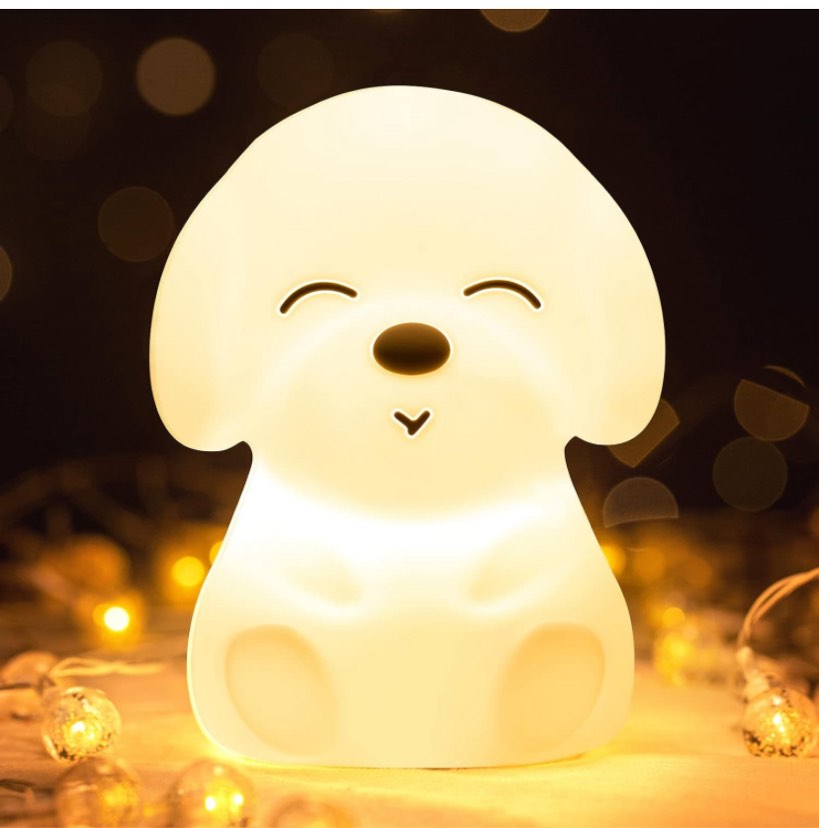 Mubarek Night Light for Kids Cute Dog Light, 16 Color Changing Kids Night Light Lamp, Rechargeable Silicone Baby Night Light,Kawaii Room Decor Animal Toddler Night Lights,Kawaii Gift for Kids Baby Boy