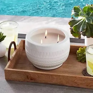 Member's Mark 7.25" Kelsi Ceramic Citronella Candle (White)