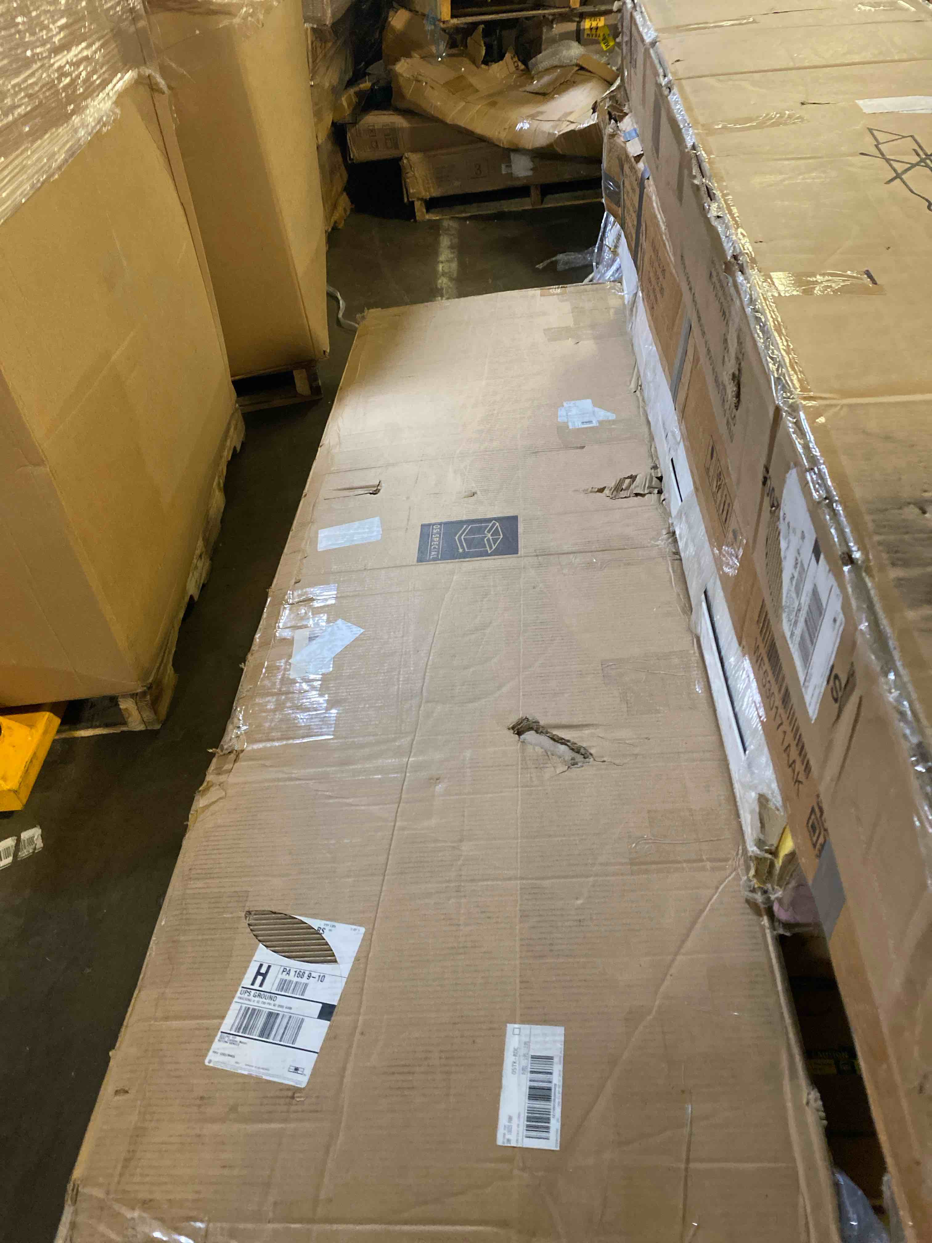 Moasis Queen Linen Upholstered Headboard Frame Platform Bed Grey Queen