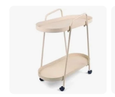 Boutitween Rolling Carts with Wheels, Rolling Cart for Small Spaces, End Tables with 2-Tier Storage Cart, Side Table for Small Space Furniture, Bedroom, Living Room, Office, Kitchen