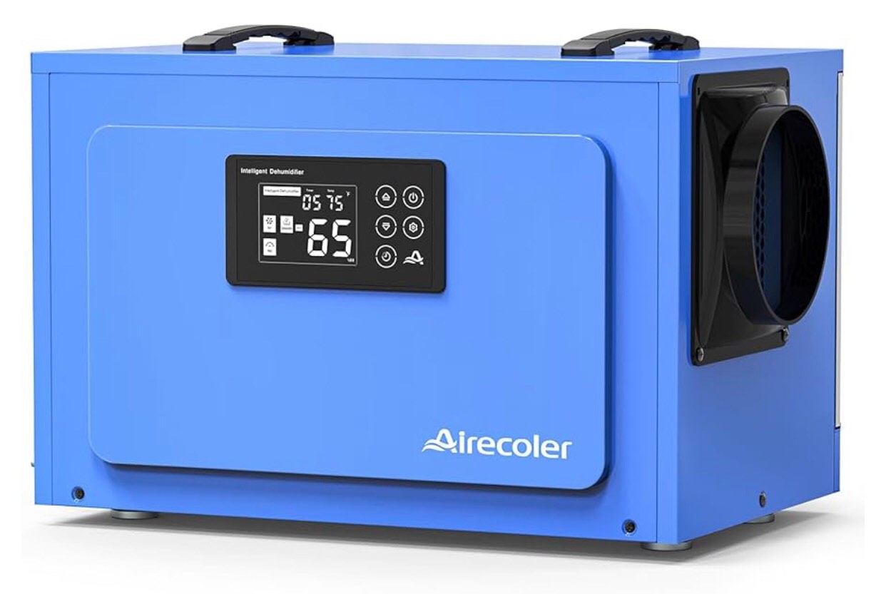 125 Pint Commercial Dehumidifier for Crawl Spaces & Basements with Drain Hose, Industrial Grade Water Damage Restoration for up to 6,000 sq ft, Auto Defrost, Memory Starting, 5-Year Warranty