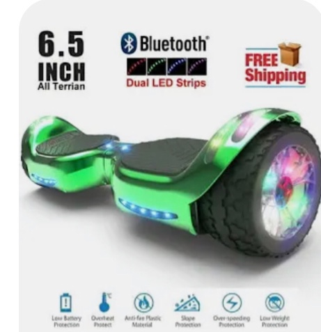 Hoverboard All-Terrain LED Flash Wide All Terrian Wheel with Bluetooth Speaker Dual LED Light Self Balancing Wheel Electric Scooter