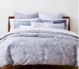Closeout! Vera Wang Ghost Flower Queen Duvet Cover Bedding