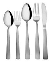 Lotus 20-Piece Silverware Set Flatware Stainless Steel Utensils for Kitchen Apartment Essentials - Service for 4 - Tableware Home Cutlery Set Dishwasher Safe, Shiny Silver