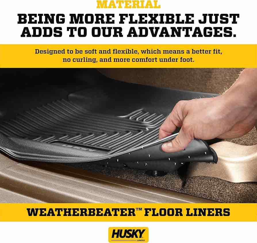 Husky Liners Weatherbeater Floor Mats | Fits 2024 Toyota Tacoma, Double Cab (Excludes Hybrid) | 2nd Row, 1-pc Black - 14921